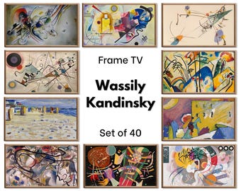 Kandinsky Art for Samsung Frame TV | Geometric Abstract Bauhaus Wall Art Set of 40 | Modern Art Digital Download for Frame TV