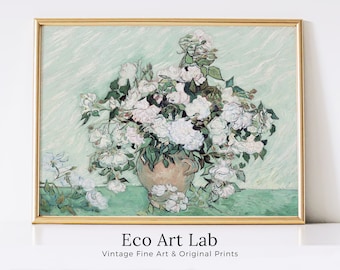 Roses Painting by Vincent van Gogh |  PRINTABLE Neutral Still Life Art Print | Instant Download | Vintage Fine Art | Botanical Decor