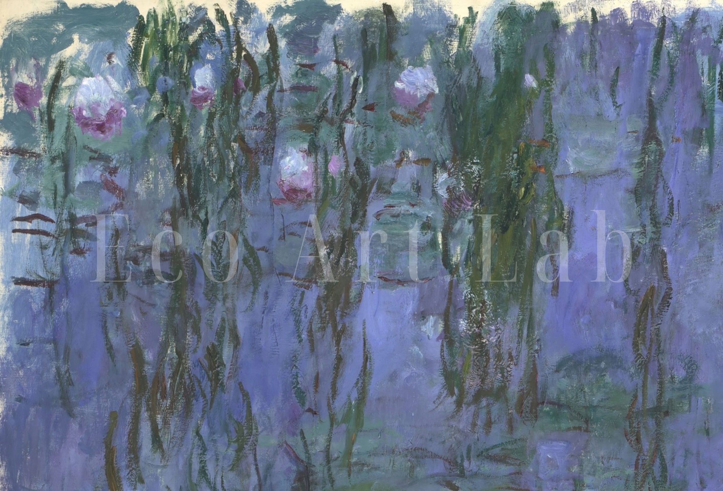 Claude Blue Water Lilies Painting Famous Art. Etsy