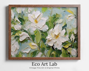 Abstract Flowers Painting | Printable Wall Art | Floral Texture Art | Vibrant Abstract Floral | Heavy Textured Painting | Textured Wall Art