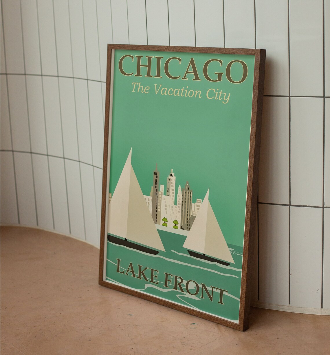 Chicago Art Print Chicago Wall Art Chicago Vintage Retro Etsy