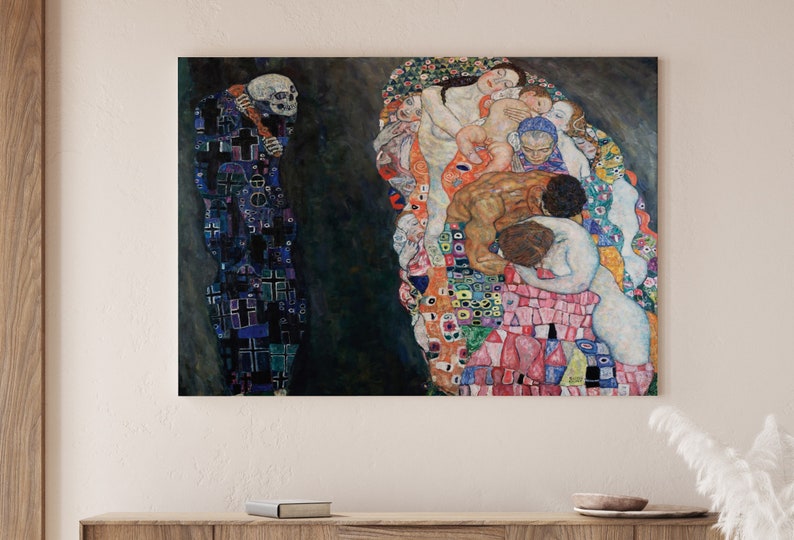 Gustav Klimt: Muerte y vida, cuadro famoso, arte mural imprimible ...
