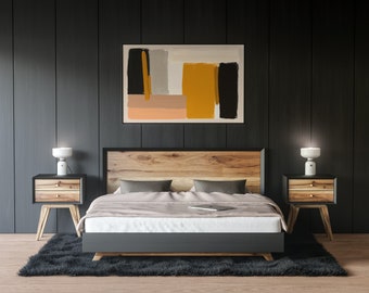 Modern Neutral Abstract Printable Wall Art. Minimalist Neutral Brushstroke Art. Black Beige & Yellow Abstract Prints. Japandi Wall Decor.
