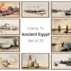 Set of 25 Samsung Frame TV 4K Art. Ancient Egyptian Famous Paintings Collection. Vintage Egyptian Art Set. Instant Download Frame TV Art