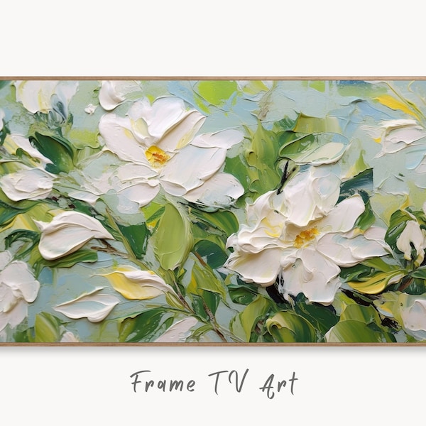 Abstract Samsung Frame TV Art | Textured Wall Art | Oil Painting | Heavy Textured Painting | Vibrant Abstract Floral Art | Art For Frame Tv