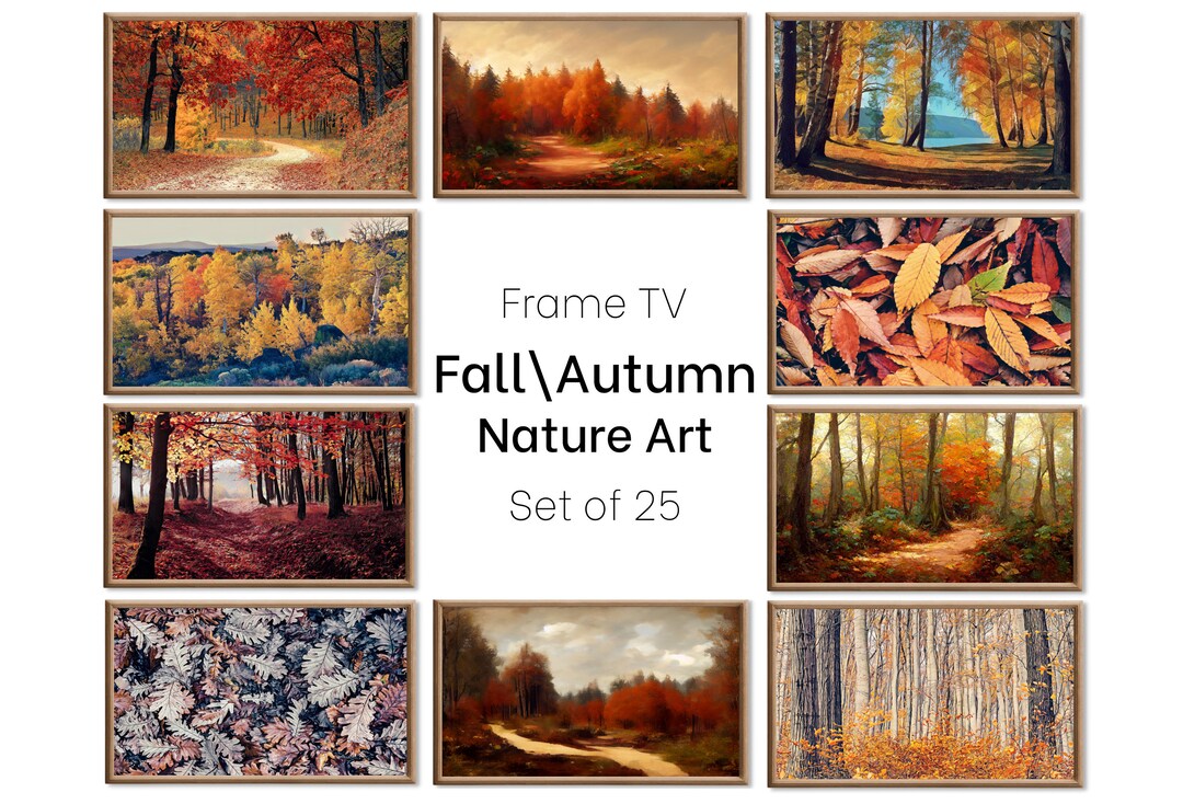 Set of 25 Samsung Frame TV 4K Art. Fall Wall Art Nature Digital ...