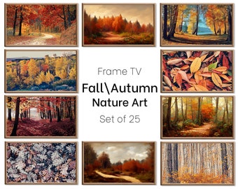 Set of 25 Samsung Frame TV 4K Art. Fall Wall Art Nature Digital Collection. Autumn Decor TV Art Set. Instant Download Frame TV Art.