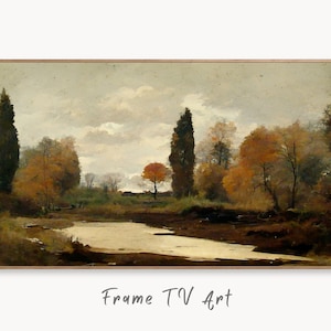 Samsung Frame TV Art 4K Autumn Landscape Rustic Digital Painting. Instant Download Muted Fall Art for the Samsung Frame TV. Moody Art for TV