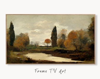 Samsung Frame TV Art 4K Autumn Landscape Rustic Digital Painting. Instant Download Muted Fall Art for the Samsung Frame TV. Moody Art for TV