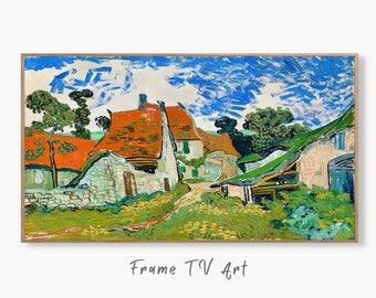 Samsung Frame TV Art 4K Street in Auvers Famous Painting by Vincent van Gogh. Instant Download van Gogh Art for the Frame TV. Vintage Decor
