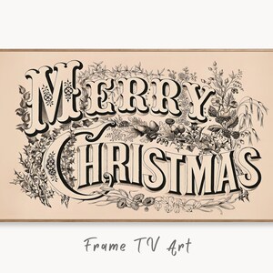 Samsung Frame TV Art 4K Vintage Merry Christmas Greeting Holiday Art. Retro Christmas Wall Decor. Instant Download Frame TV Art. Art for TV