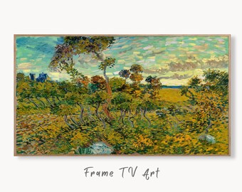 Samsung Frame TV Art 4K Famous Sunset at Montmajour Painting by Vincent van Gogh. Instant Download van Gogh Nature Landscape for Frame TV.