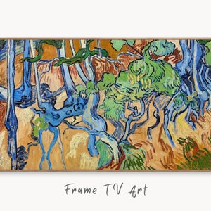 Tableau pour téléviseur Samsung Frame 4K, célèbre peinture de racines d&#39;arbres par Vincent van Gogh. Art nature van Gogh à téléchargement immédiat pour cadre TV Art mural vintage