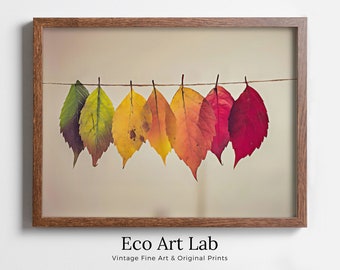 Autumn Leaves Print Fall Wall Art, Nature Painting Printable Wall Art, Home Office Decor Nature Print Digital Art Instant Download