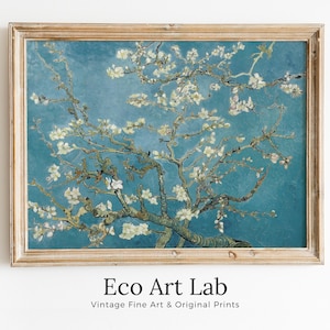 フィンセント・ファン・ゴッホのアーモンドの花 印刷できる有名なアートプリント。インスタントダウンロードのファン-ゴッホのプリントヴィンテージボタニカルウォールアート
