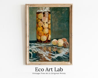 Claude Monet Still Life Jar of Peaches Famous Painting. Instant Download Vintage Decor. Monet Art Print Vintage Painting. Printable Art
