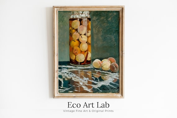 Claude Monet Still Life Jar of Peaches Famous Painting