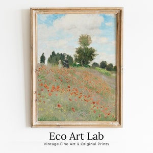 The Poppy Field. Claude Monet Famous Painting. Monet Art. Instant Download Vintage Decor. Vintage Landscape Printable Wall Art. Spring Decor