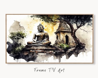 Samsung Frame TV Art 4K Buddha Meditating Statue. Zen Wall Art Buddhism Spiritual Art. Digital Download for Samsung Frame. Frame TV Art