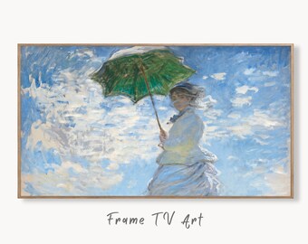 Samsung Frame TV Art 4K Monet Woman with a Parasol Famous Painting. Instant Download Vintage Art for Samsung Frame TV. Claude Monet TV Art