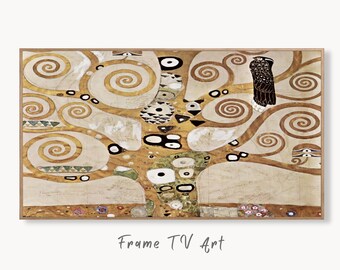 Samsung Frame TV Art 4K Gustav Klimt Famous Tree of Life Vintage Art Nouveau Painting. Instant Download Antique Tree of Life Frame TV Art