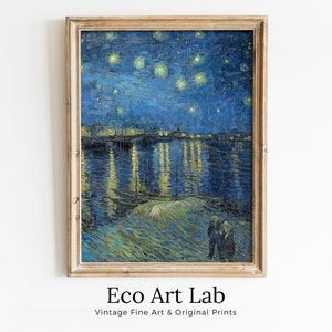 Starry Night Over the Rhone Vincent van Gogh Printable Famous Art Prints. Instant Download van Gogh Print Vintage Painting. Fine Art Print