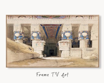 Samsung Frame TV Art 4K Egyptian Temple Exterior Wall Art. Instant Download Vintage Egyptian Mythology Architecture Art for Frame TV