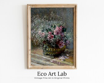 Claude Monet Famous Still Life Flowers Painting. Instant Download Vintage Decor. Monet Botanical Print. Printable Art. Spring Vintage Decor