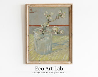 Vincent van Gogh Flowering Almond in a Glass. Famous Printable Art. Instant Download van Gogh Print. Vintage Botanical Art. Fine Art Print