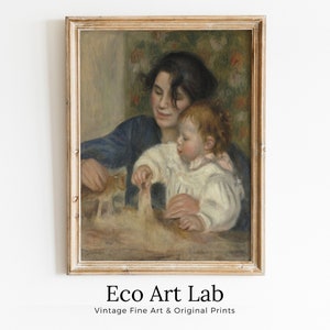 ビンテージの印刷可能な絵画。オーギュスト・ルノワールの「ガブリエルとジャン」。印刷可能な壁アート。アンティークの油絵。すぐにダウンロードできます。子供部屋アート。