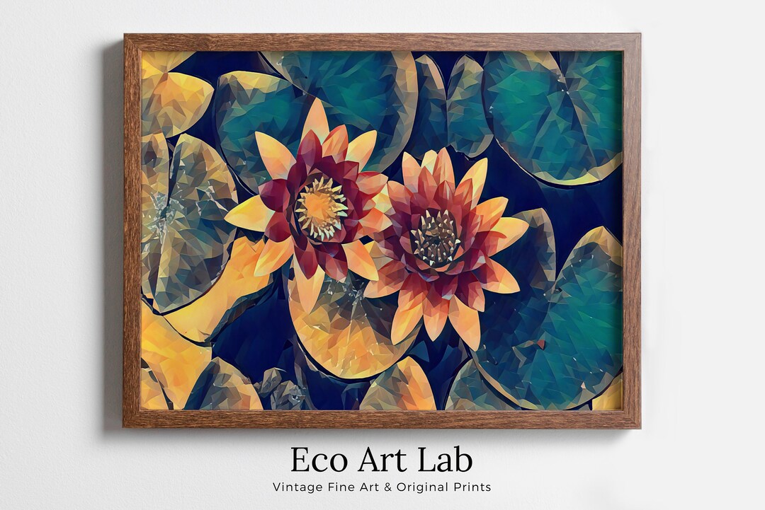 Lotus Flower Art | Botanical Wall Art | Flower Wall Decor | Digital ...