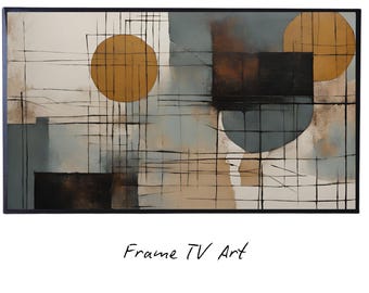 Geometric Abstract Art For Frame TV. Wabi Sabi Decor. Mid Century Modern and Japandi Wall Art Inspiration. Instant Download