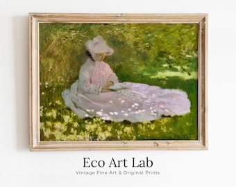 Claude Monet "Springtime" Painting Famous Monet Art. Instant Download Vintage Decor. Vintage Landscape Printable Wall Art. Spring Decor