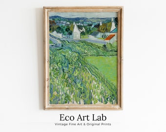 Vineyards at Auvers Vincent van Gogh Printable Famous Art Print. Instant Download Vintage Painting van Gogh Print Wall Decor. Fine Art Print