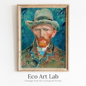 Vincent van Gogh Self Portrait Printable Famous Art Print. Instant Download van Gogh Print Vintage Classic Portrait Painting. Fine Art Print