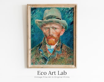 Vincent van Gogh Self Portrait Printable Famous Art Print. Instant Download van Gogh Print Vintage Classic Portrait Painting. Fine Art Print
