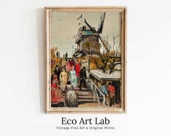 European Landscape Vincent van Gogh Vintage Oil Painting. Impressionist Landscape Print. Classic Famous Print. PRINTABLE Digital Download.