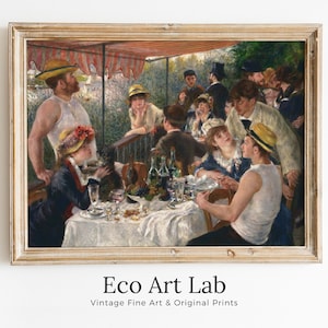 Famous Renoir Print. Boating Party Luncheon by Auguste Renoir. Vintage Painting Printable Wall Art Antique Oil Painting. Instant Download