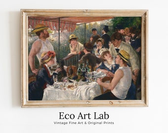Famous Renoir Print. Boating Party Luncheon by Auguste Renoir. Vintage Painting Printable Wall Art Antique Oil Painting. Instant Download