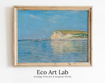 Claude Monet Low Tide at Pourville Painting Famous Monet Art. Instant Download Vintage Decor. Monet Landscape Vintage Printable Wall Art
