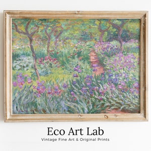 Garten mit Iris berühmte Claude Monet Gemälde. Sofortiger Download. Monet botanische druckbare Kunst. Vintage Blumen Dekor