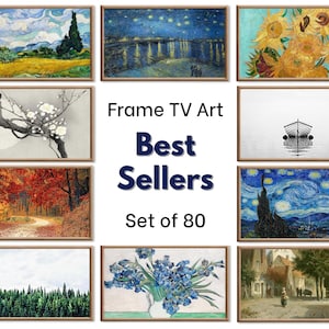 Best Sellers Samsung Frame TV Art -  Famous Art Prints for Frame TV - Set of 80 Paintings & Digital Art