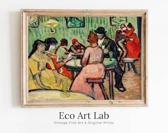 Vincent van Gogh "The Brothel" Printable Famous Art Prints. Instant Download van Gogh Print Vintage Wall Decor. Fine Art Digital Print