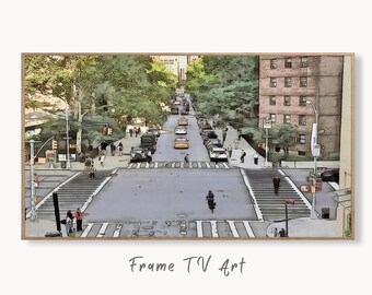 Samsung Frame TV Art 4K New York City Wall Art Urban Decor. Instant Download New York Street Digital Painting for the Frame TV. Art for TV