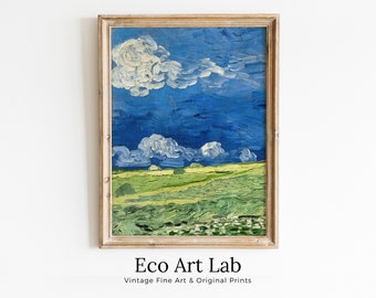 Wheatfield Under Thunderclouds Vincent van Gogh Printable Famous Art Prints. Instant Download van Gogh Print Vintage Painting Fine Art Print