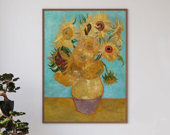 ひまわりの絵、有名なゴッホのアートプリント。すぐにダウンロード
