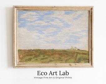 Claude Monet Landscape Painting Vintage Famous Art Print. Instant Download Monet Print Vintage Wall Decor. Country Farmhouse Landscape Print