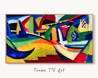 Samsung Frame TV Art 4K Colorful Cubist Abstract Painting. Instant Download Vintage Famous Abstract Painting. Aesthetic Art for Frame TV