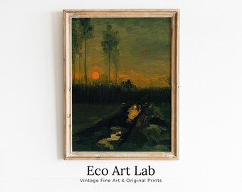 Landscape at Dusk Vincent van Gogh Printable Famous Art Prints. Instant Download van Gogh Print. Vintage Painting Wall Decor. Fine Art Print