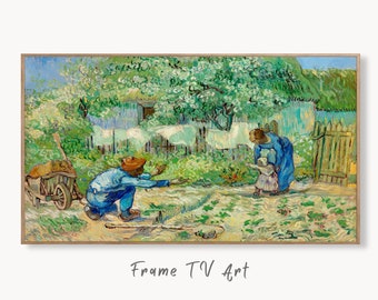 Samsung Frame TV Art 4K "First Steps" Famous Painting by Vincent van Gogh. Instant Download van Gogh Art for the Frame TV. Vintage Decor